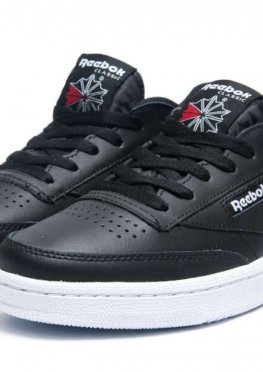 Кроссовки мужские в стиле Reebok Club C, черные (11082),  [  44 45  ]