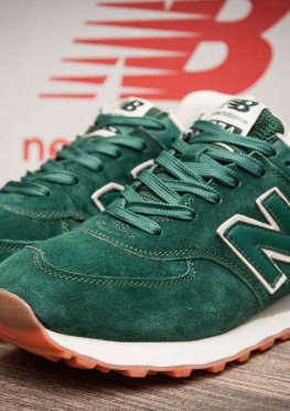 Кроссовки мужские в стиле New Balance 574, зеленые (11211),  [  41 (последняя пара)  ]