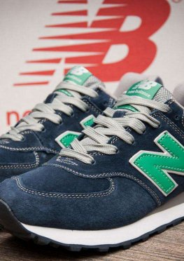 Кроссовки мужские в стиле New Balance 574, темно-синий (11212),  [  43 (последняя пара)  ]