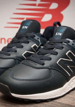 Кроссовки мужские в стиле New Balance 574, темно-синий (11251),  [  45 (последняя пара)  ]