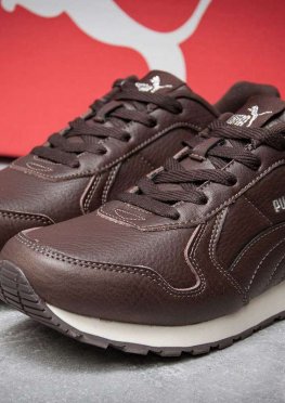 Кроссовки мужские в стиле Puma  Runner, коричневые (11944),  [  41 44 45  ]