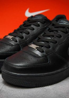 Кроссовки мужские в стиле Nike  Air Force, черные (12042),  [  44 (последняя пара)  ]