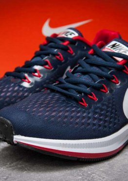 Кроссовки мужские в стиле Nike Zoom Pegasus 34, темно-синий (12592),  [  41 44  ]