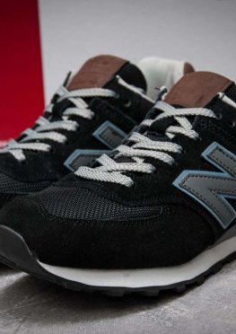 Кроссовки мужские в стиле New Balance 574, черные (12604),  [  41 42  ]