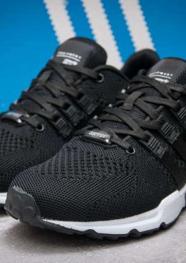 Кроссовки мужские в стиле Adidas Equipment Running Support, черные (12621),  [  42 (последняя пара)  ]