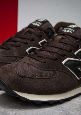 Кроссовки мужские в стиле New Balance 574, коричневые (13023),  [  41 43 44  ]