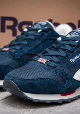 Кроссовки мужские в стиле Reebok Classic, темно-синий (13263),  [  44 (последняя пара)  ]