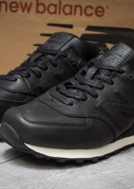 Кроссовки мужские в стиле New Balance 574, черные (14141),  [  45 (последняя пара)  ]