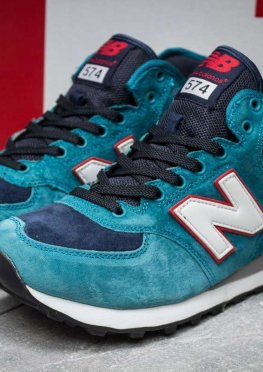 Кроссовки мужские в стиле New Balance 574, бирюзовые (14703),  [  41 42 43 44  ]