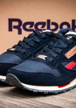 Кроссовки мужские в стиле Reebok Classic, темно-синий (2466-3),  [  41 (последняя пара)  ]