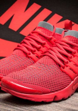 Кроссовки мужские в стиле Nike Air Presto Flyknit Ultra, красные (2521-2),  [  41 (последняя пара)  ]