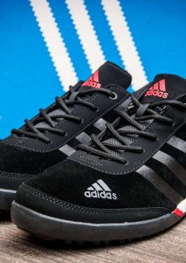 Кроссовки мужские в стиле Adidas Daroga, черные (2522-3),  [  44 (последняя пара)  ]