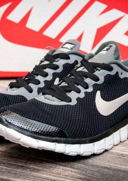 Кроссовки мужские в стиле Nike Free Run 3.0, черные (2606-3),  [  43 44  ]