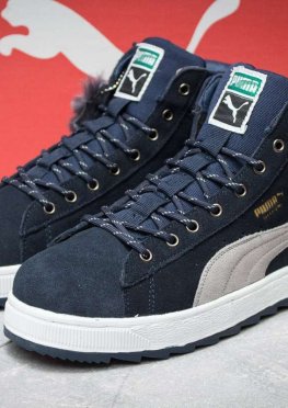 Зимние кроссовки в стиле Puma Suede, темно-синий (30161),  [  43 44 46  ]