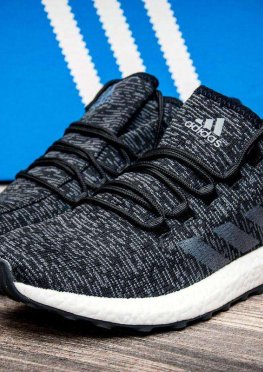 Кроссовки мужские в стиле Adidas Ultra Boost M, черные (4258-3),  [  42 43 44  ]