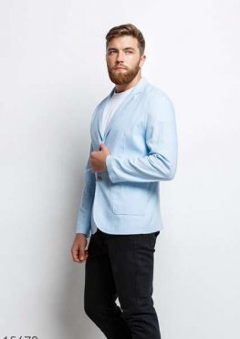 Мужской пиджак 15678 светлый голубой