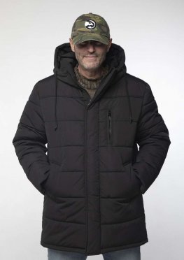 Стильная мужская зимняя куртка КМ-12 черного цвета