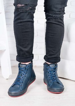 Мужские синие ботинки 
